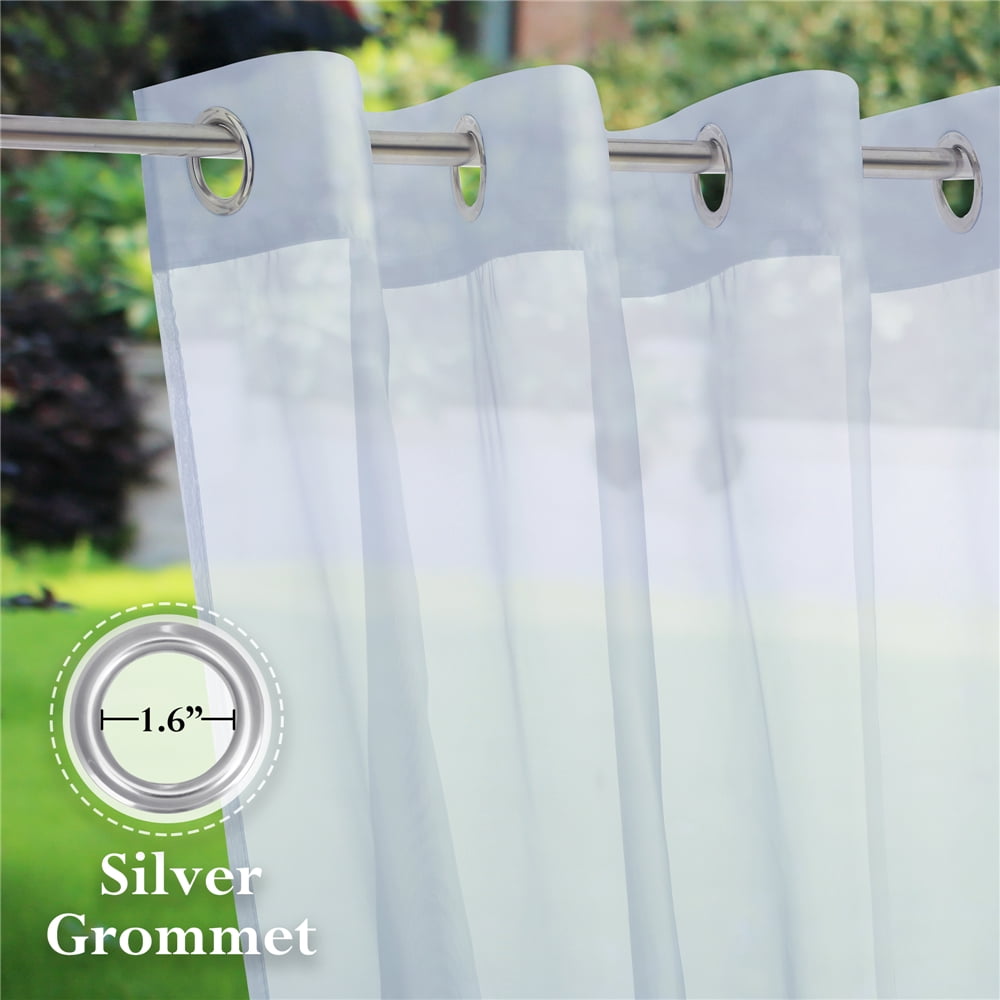 Lapalife Sheer Outdoor Curtains for Patio Waterproof Voile Sheer Curtains for Gazebo Pergola, 52" x 96", 1 Panel