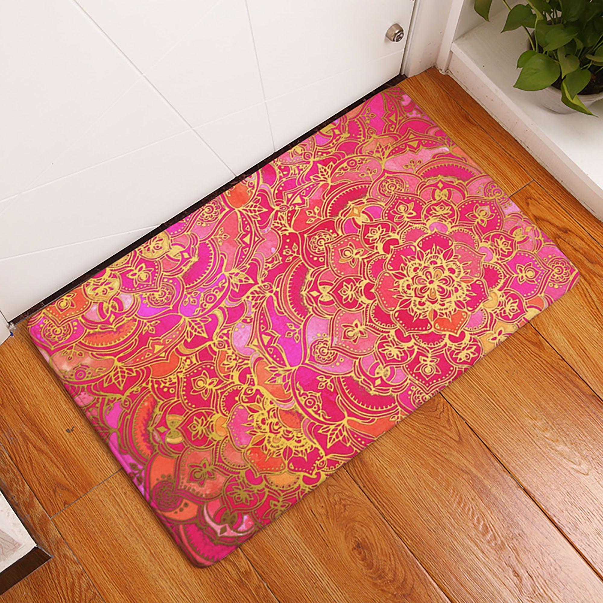 Colorful Print Non-slip Door Floor Bath Mat Entrance Doormat Welcome Rug Carpet 