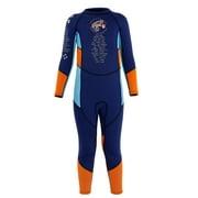 Boys Wetsuit Long Sleeve Diving Swimsuit with Safety Zipper Quick Dry One Piece Surf Suit for Water Sports