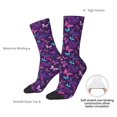 thumbnail image 6 of Honeii Bright Purple Butterflies Print Adult Socks,Crew Socks,Casual Calf Socks,Daily Wear Socks for Men & Women, Perfect for Sports, Casual and Everyday Use, 6 of 6