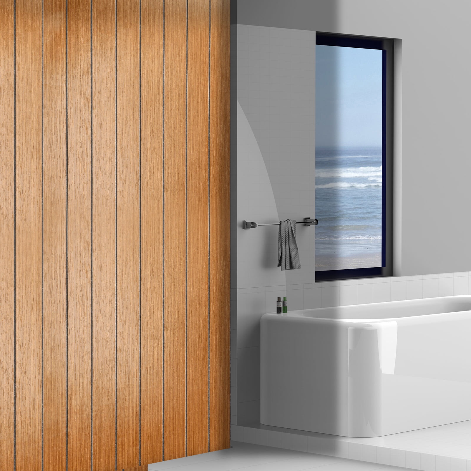 1 Roll Wood Grain Panels for Wall: 40cm x 3m 3D Faux Wood Wall Panels Accent Wallpaper for Interior Living Room Office Decor