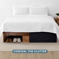 thumbnail image 5 of Bare Home Double Brushed Bed Skirt - Premium 1800 Collection - 15-inch Drop - Queen, Black, 5 of 9