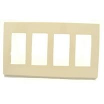 Leviton 80312-A 4-Gang Decora Wallplate Screwless, Almond