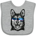 thumbnail image 3 of Inktastic Siberian Husky Sketch Portrait with Sunglasses Boys or Girls Baby Bib, 3 of 4