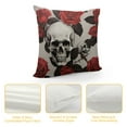 thumbnail image 4 of JEUXUS  Skull Throw Pillow Case,Sugar Skull and Red Rose Design Satin Cushion Cover Square Standard Home/Sofa Decorative for Men/Women Black,Red,Gray, 4 of 5