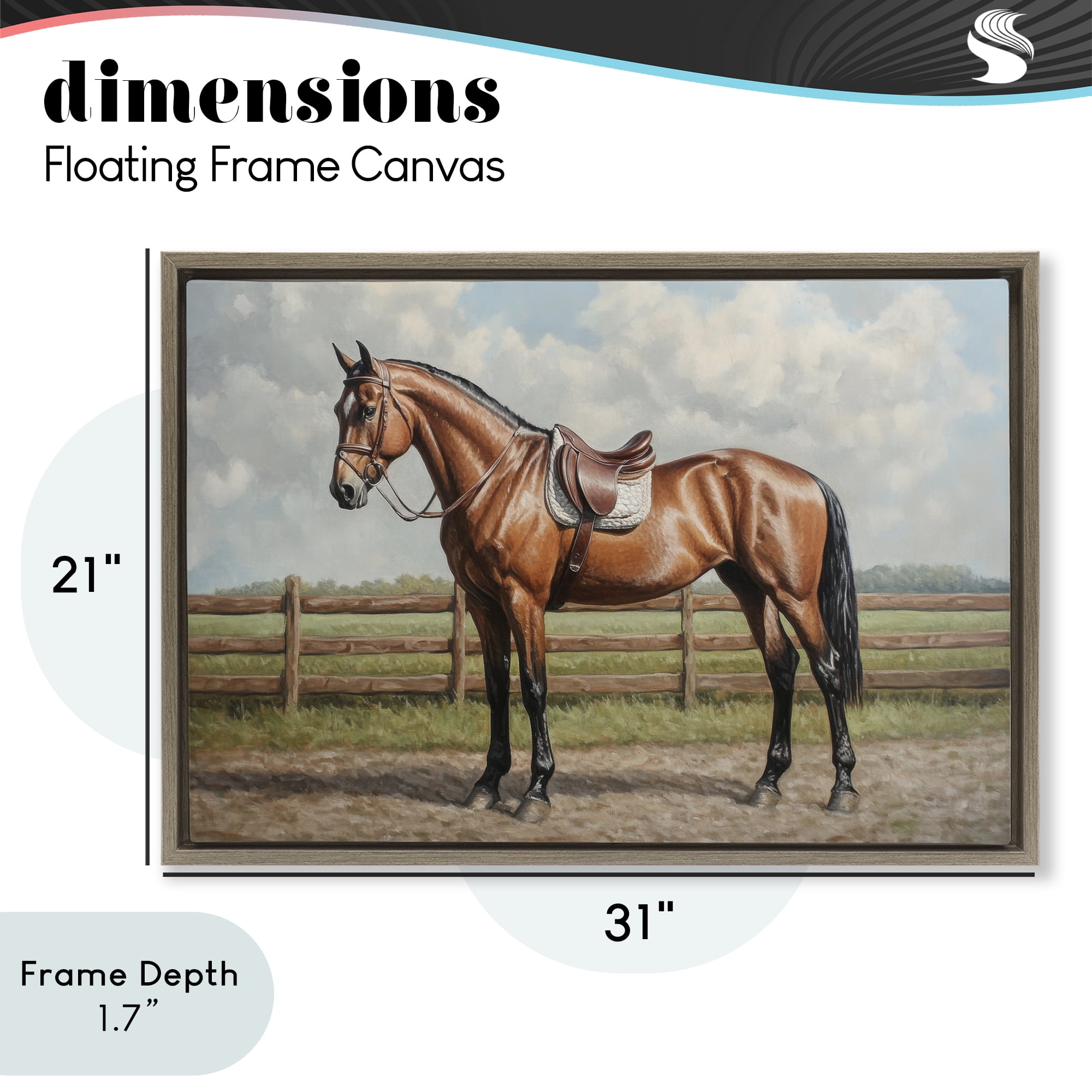 Stupell Industries Sunshine Pony on Farm Path Brown Framed Floater Canvas Wall Art, design by Petal Prints Design