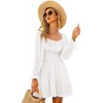 thumbnail image 1 of Vestido casual de manga larga con bolsillos para mujer Vestido suelto $ Otoño Color puro Cuello redondo Vestido de manga larga con bolsillo Fokelyi HMHZ1821-5, 1 of 4