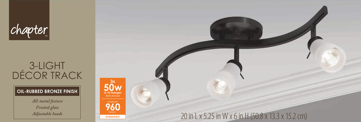 Chapter decorTrack Ceiling Light, 3 Lights, Oil-Rubbed Bronze Finish - image 5 of 5