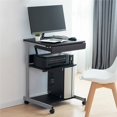 thumbnail image 2 of Yaheetech Modern Laptop Desk Table with Compact Storage, Black, 2 of 6