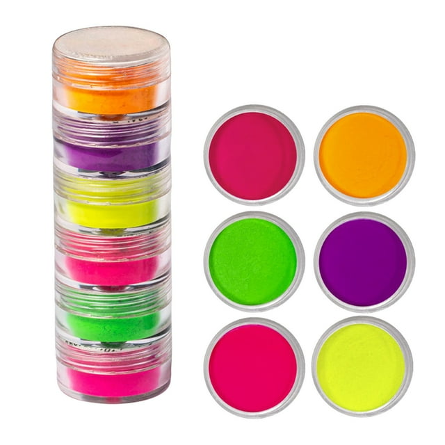 GUANGHONG Solid Nail Powder Rainbow Color Nail Powder MirrorPowder Nail Paint Glitter Fairy Nail Decoration Pigment Nail Powder Color Glow Nail Storage Cart Nail Practice Hands Set Gel Nail Brush Set