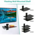 thumbnail image 7 of Floating TV Shelf, 1 Tier Glass Projector Shelf for DVD Players, Routers, Game Consoles, Cable Boxes, Living Room Decor, Wall Mount Shelves Hold Up to 17.6lbs (CS201B), 1-Shelf, Black, 7 of 7