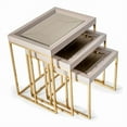 thumbnail image 6 of Michael Amini Carmela Nesting Tables - Set of 3 - Shimmering Ivory, 6 of 8