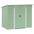 thumbnail image 1 of Outsunny Outdoor Storage Shed, Garden Shed with Lockable Doors, Light Green, 1 of 10