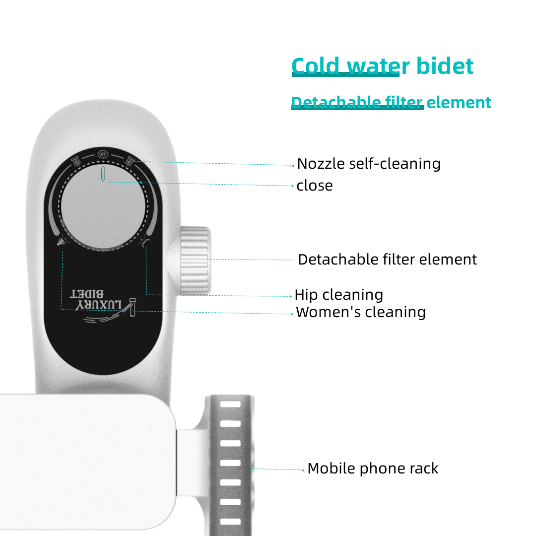 KDMLR Non-Electric, Bidet Attachment White with Smart Cleaning Function