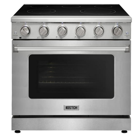 KOSTCH 36in. Electric Range with 6.0 Cu. ft. Convection Oven, Electric Oven in Stainless Steel with 5 Cooktop Burners