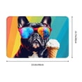 thumbnail image 3 of Fotbe Extra Durable Door Mat - Dirt Trapping Outdoor Welcome Mats - Non-Slip Outdoor Door Mats - Low Profile Front Door Mat - Indoor (16" x 24", Rainbow Bulldog Sunglasses ), 3 of 8