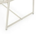 thumbnail image 4 of Modern Iron White Mesh Top Outdoor Side Table with Sled Base T-Frame Design for Backyard Patio Comfort & Durability, 4 of 6