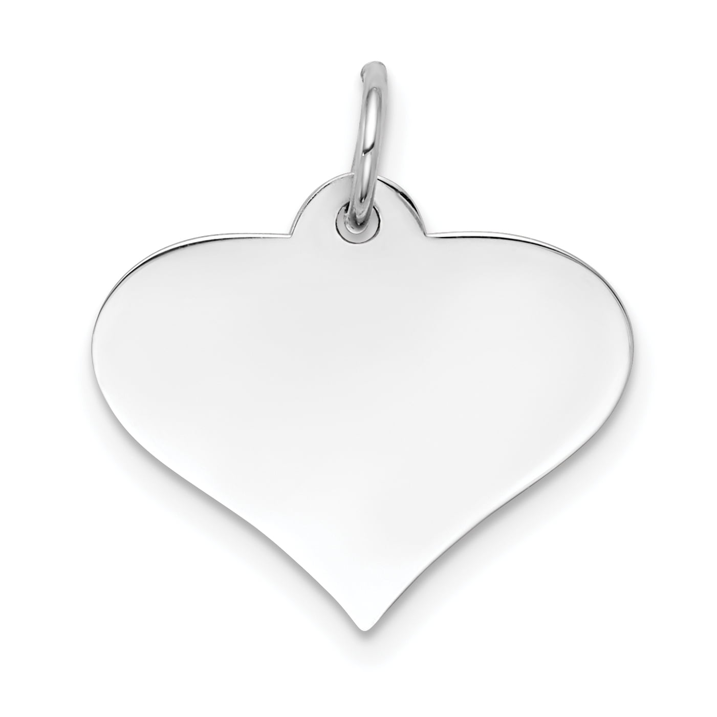 0.9IN long x 0.6IN wide 14k White Gold Etched Design 0.013 Gauge Engravable Heart Charm