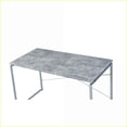 thumbnail image 4 of Desks, Industrial Faux Concrete Top Writing Desk with Silver Metal Sled Base | Silver | Metal, 4 of 5