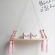 thumbnail image 1 of Wall Shelf Floating Shelf Wooden Shelf Swing Hanging Wall Shelf Girls Kindergarten Decoration Size: 38x14x1.2cm(pink), 1 of 4
