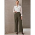 thumbnail image 3 of DARING DIVA Women's Wide Leg High Waisted Work  Trousers S Brown, 3 of 6