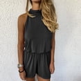 thumbnail image 3 of Mono Corto De Verano, Mameluco De Verano De Mujer Con Espalda Abierta De Algodón Para Vacaciones ANGGREK Otros, 3 of 7