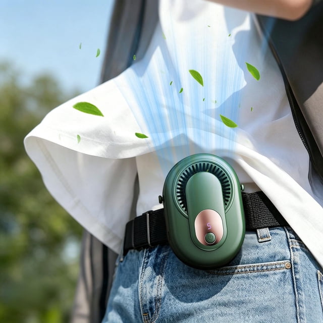 BotaniNest Portable Silent Bladeless Fan Personal Adjustable Speed For Shirt Waist Outdoor Travel Desk Use