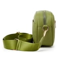 thumbnail image 3 of Bolso bandolera para mujer Bolso de hombro sólido de cuero PU de moda para vacaciones (verde), 3 of 7