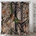 thumbnail image 3 of Camo Hunting Shower Curtain Set for Bathroom, Rustic Camouflage Camping Decor Fabric Shower Curtains Sets Fashion Fall Woodland Cabin Mens Bath Accessories with Hooks 72 X 72 inch, 3 of 6