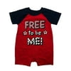 Infant Boys Patriotic Baby Romper Free To Be Me 4th of July Outfit Bodysuit 3-6m