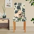 thumbnail image 4 of Yayeee 4 Pack Dining Chair Covers Stretch Parson Chairs Slipcovers Seat Protector, Navy Flower, 4 of 6
