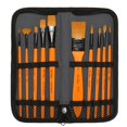 thumbnail image 2 of Oil Paint Brush Set, 12 Pieces Portable Paint Brushes with Carrying Case Nylon Wood Handles for Watercolor Oil  Gouache Acrylic Painting, 2 of 8