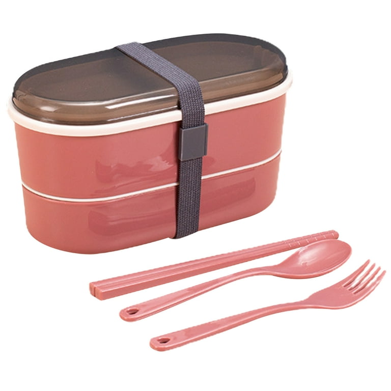 Yirtree Three Layer Bento Food Storage Container Spoon Fork Chopsticks  Lunch Box Set