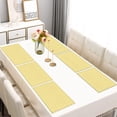 thumbnail image 2 of Yellow and White Checkerboard Pattern Summer Placemats Table Placemats Set Of 6-Linen Kitchen Washable Placemats Table Mats 11.8"x17.7" Non-Slip Heat Resistant, 2 of 5
