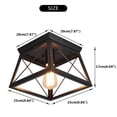 thumbnail image 3 of Garwarm 1-Light Black Flush Mount Ceiling Light for Kitchen Hallway, Industrial Ceiling Lighting, Farmhouse Square Cage Lamp for Dining Room, Living Room, Bulb Not Included, 3 of 14