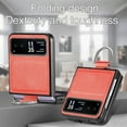 thumbnail image 3 of for Motorola Razr 40 Case, PU Leather Protective Cover with Ring Flip Phone Case Motorola Razr 40 ZH Orange, 3 of 18