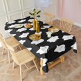 thumbnail image 3 of Black Halloween White Ghosts Rectangle Tablecloth 60"x102",Waterproof Polyester Rectangle Table Cloth, Wipeable Spillproof Polyester Tablecloth for Dining, Camping, Indoor and Outdoor, 3 of 6