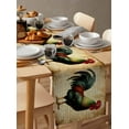 thumbnail image 3 of Hokiten Table Runners 72 Inches Long Dress Scarves, Retro Rooster Farmhouse Kitchen/Dining Table Runner, Coffee Tablerunners, Farmhouse Vintage Animal Watercolor 13x72 Inch, 3 of 7