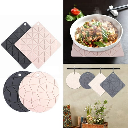 

huanledash Round/Square Silicone Heat Insulation Anti-Slip Cup Pad Mat Coaster Placemat