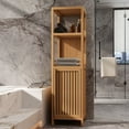 thumbnail image 6 of Gzxs 52"H Bathroom Bamboo Storage Cabinet, 4 Tiers Multifunctional Floor Shelving Unit, Freestanding Tower Corner Rack, Natural, 6 of 7