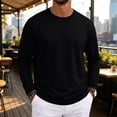 thumbnail image 5 of Delconic Men's Long Sleeve Shirt with Pocket Cotton Crew Neck Shirts Casual Lightweight T-Shirt Black L, 5 of 9