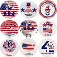 thumbnail image 1 of Pour Boissons, Ensemble de 8 Drapeau USA avec Support, Céramique Absorbante avec Base en Liège pour Protection de Table, Adapté pour Tasses, Table en Bois, Bar, 1 of 7