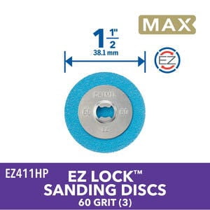 Dremel Max Life EZ411HP EZ Lock 1-1/2" 60-Grit Coarse Sanding Disc, Rotary Tool Accessory for Metal, Stone, Wood & Plastic
