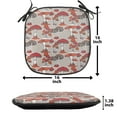 thumbnail image 5 of Mushroom Chair Seating Cushion Set of 6, Mushrooms Pattern Healthy Edible Autumn Jungle Trees Natural Organic Vegetable, Seat Pads with Anti-slip Backing, 16"x16", Orange Red Tan, by Ambesonne, 5 of 7