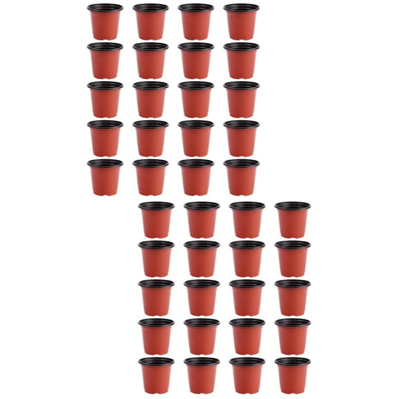 MERRYHAPY Light Brown Plastic Plant Pots for Storage Use with Drainage Holes 200Pcs