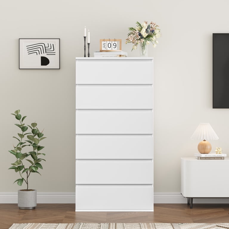 Homfa 6 Drawer White Dresser, Modern Storage Cabinet for Bedroom,Tall Chest of Drawers for Living Room Homfa 6 Drawer White Dresser, Modern Storage Cabinet for Bedroom,Tall Chest of Drawers for Living Room