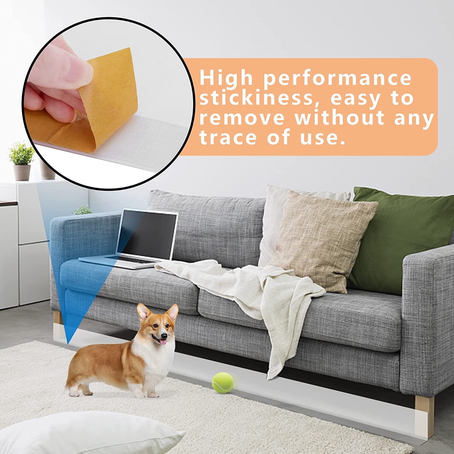  Widen Under Sofa Toy Blocker Adjustable Bumper Under Bed  Blocker for Pets Under Couch Blocker Under Bed Blocker with Adhesive  Mounting Strap for Avoid Things Sliding (32.8 Ft Long, 3 Inch
