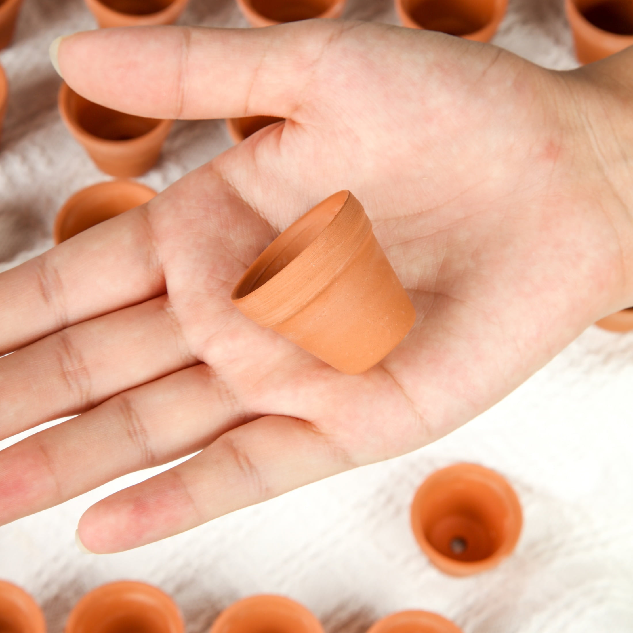 30pcs Tiny Terracotta Pots - 1.3 Inch, Small, Mini Clay Pots with Drainage Holes for Indoor/Outdoor Succulent Plants, Crafts, Wedding Favo
