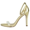 thumbnail image 2 of Delicious Shoes Women Ankle Strap Stiletto High Heel Sandals Open Toe Lucite Clear Band JACKEY-S Gold Metallic 6.5, 2 of 3