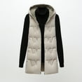 thumbnail image 3 of Pounoo Womens Puffer Vest Zip Up Down Hooded Coats Lightweight Quilted Sleeveless Jacket with Pockets Winter Outerwear Gift, 3 of 8